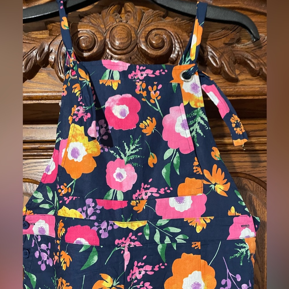 &merci Floral Overalls  with Adjustable Straps pockets
